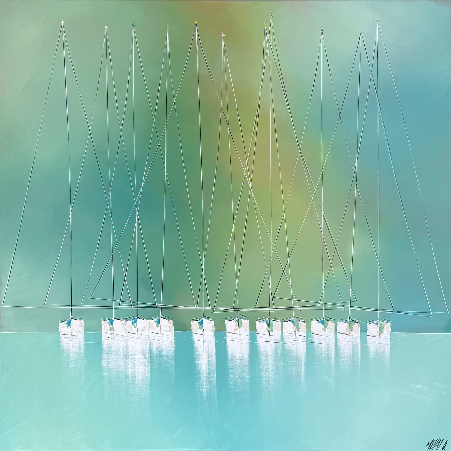 Respiration marine… (ESPRIT VOILE 2026) Olivier Messas Original painting for sale