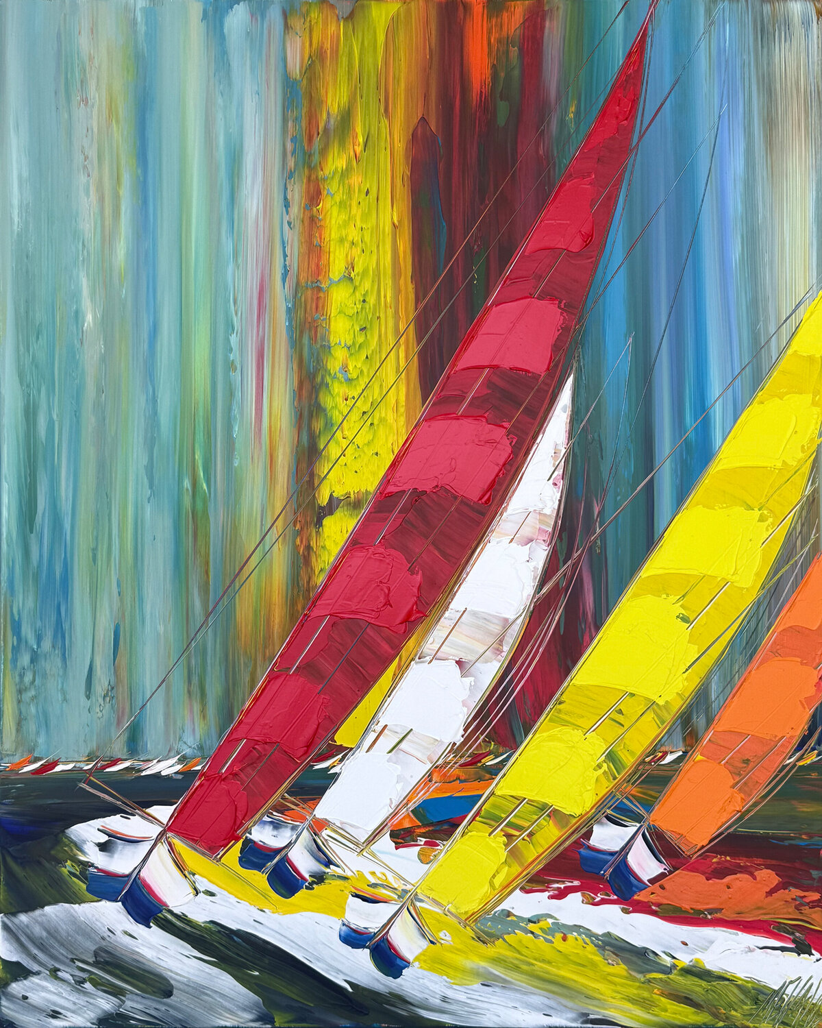 Régate… (ESPRIT VOILE 2026) Olivier Messas Original painting for sale