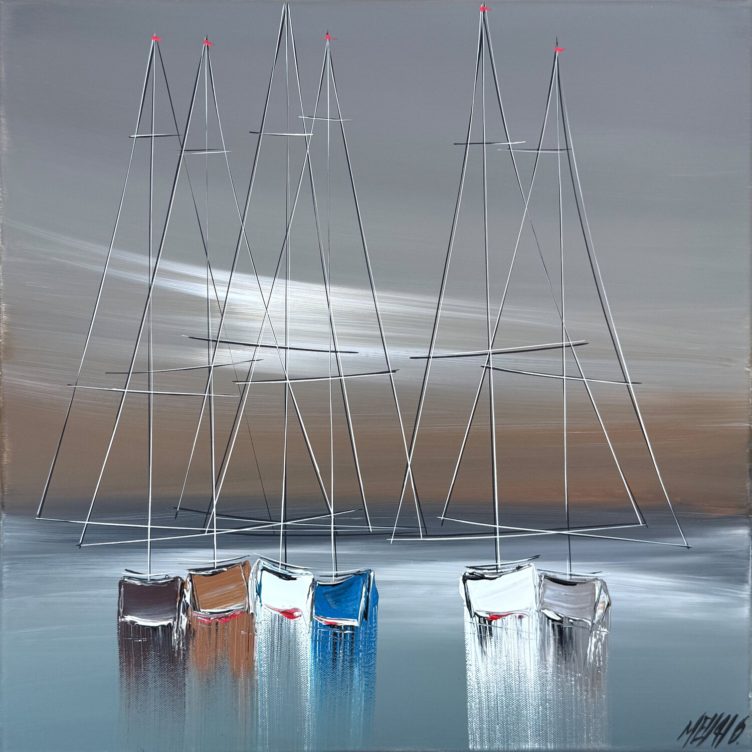 À l'aube des marée… (ESPRIT VOILE 2026) Olivier Messas Original painting for sale