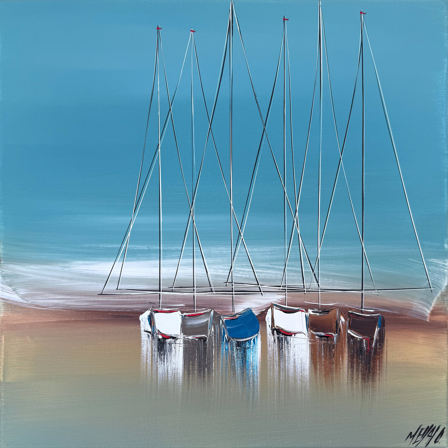 Le silence des rivages… (ESPRIT VOILE 2026) Olivier Messas Original painting for sale