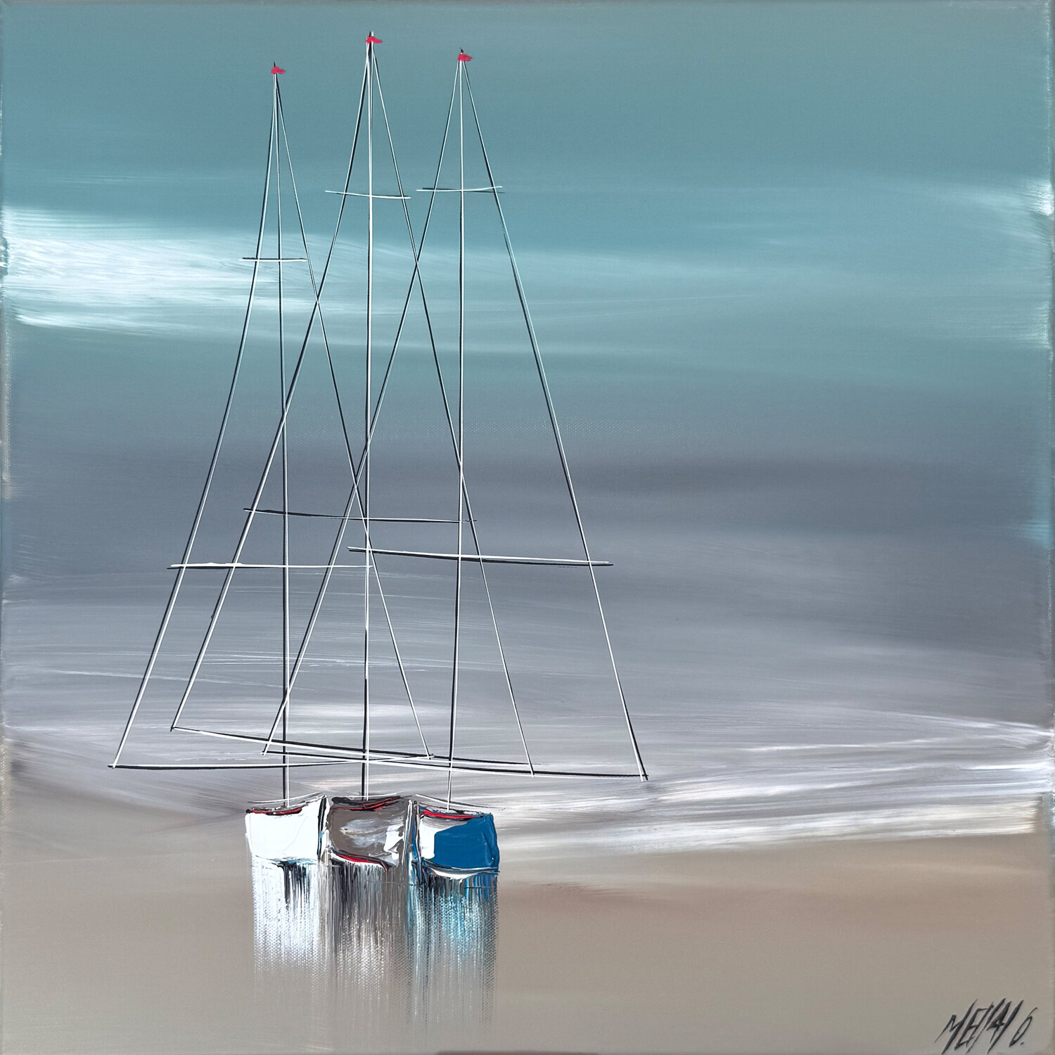 Le temps suspendu… (ESPRIT VOILE 2026) Olivier Messas Original painting for sale