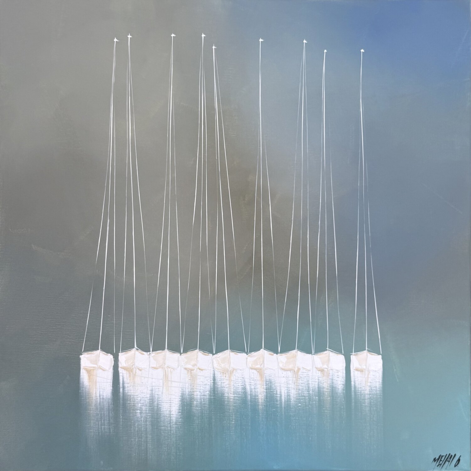 Lumière à l’horizon.… (ESPRIT VOILE 2026) Olivier Messas Original painting for sale