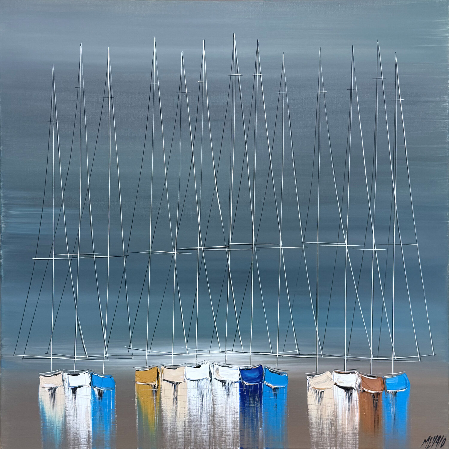 Les reflets du matin… (ESPRIT VOILE 2026) Olivier Messas Original painting for sale