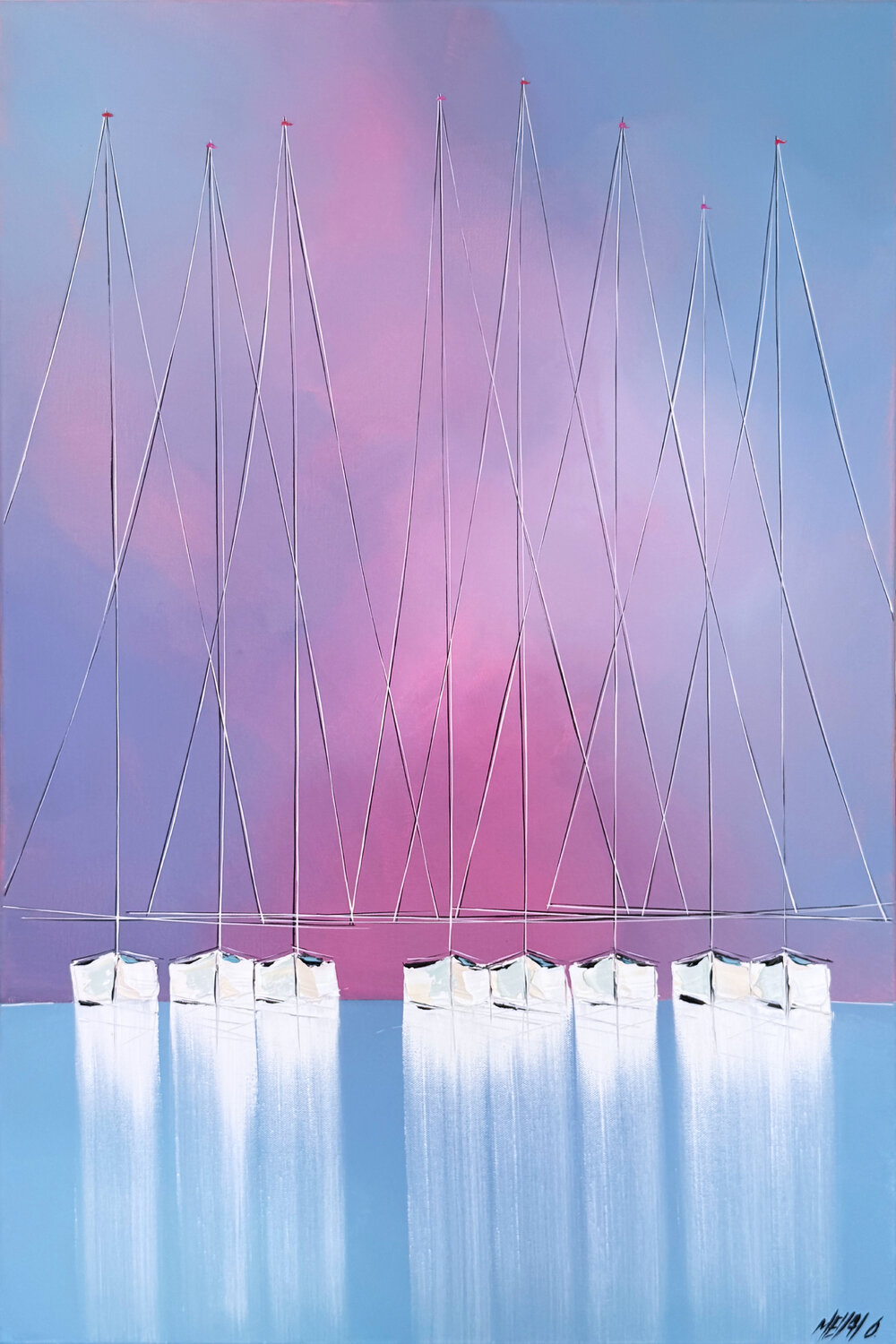 Bonheur à l'horizon... (ESPRIT VOILE 2026) Olivier Messas Original painting for sale