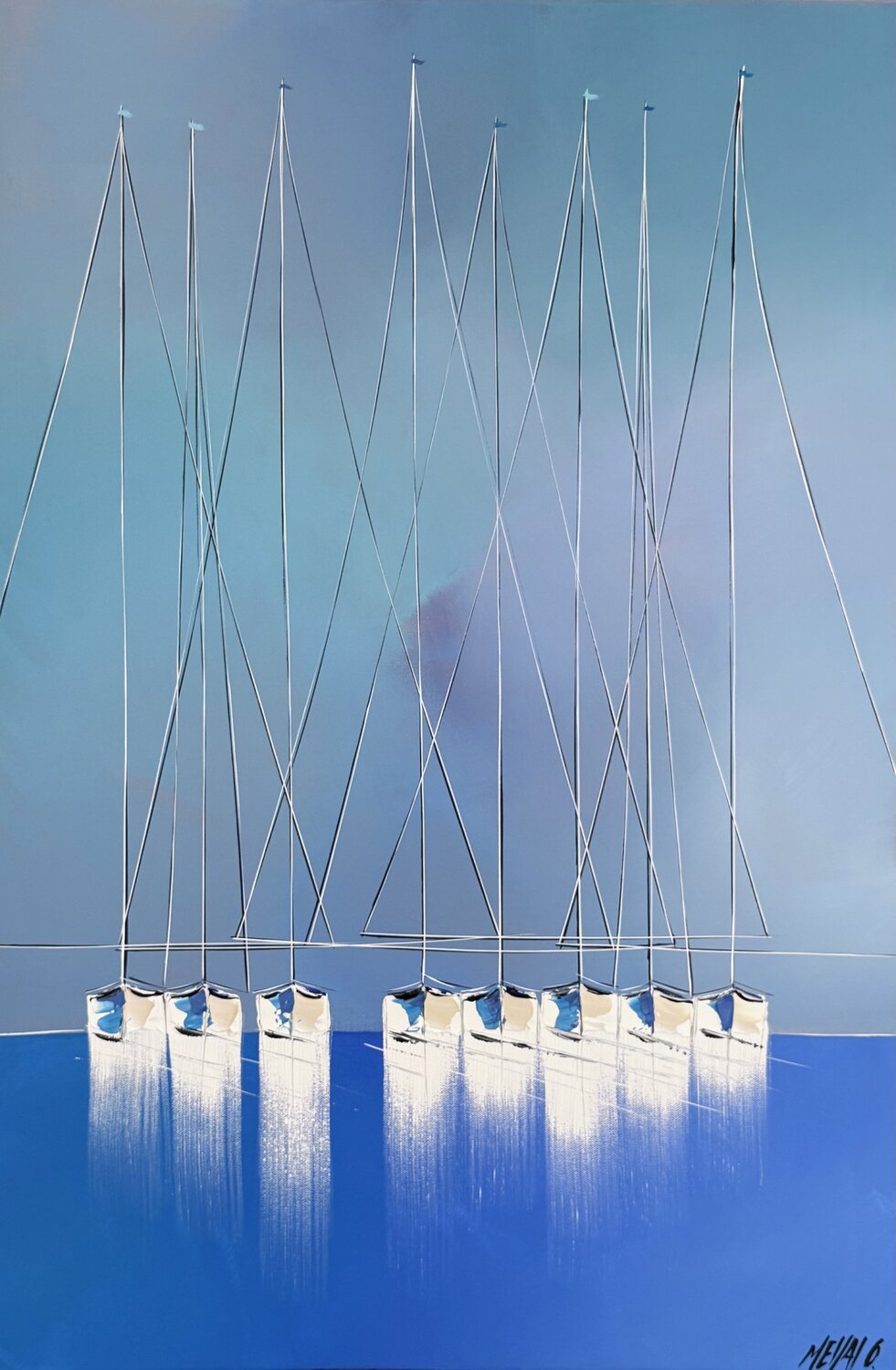 Les reflets bleus… (ESPRIT VOILE 2026) Olivier Messas Original painting for sale