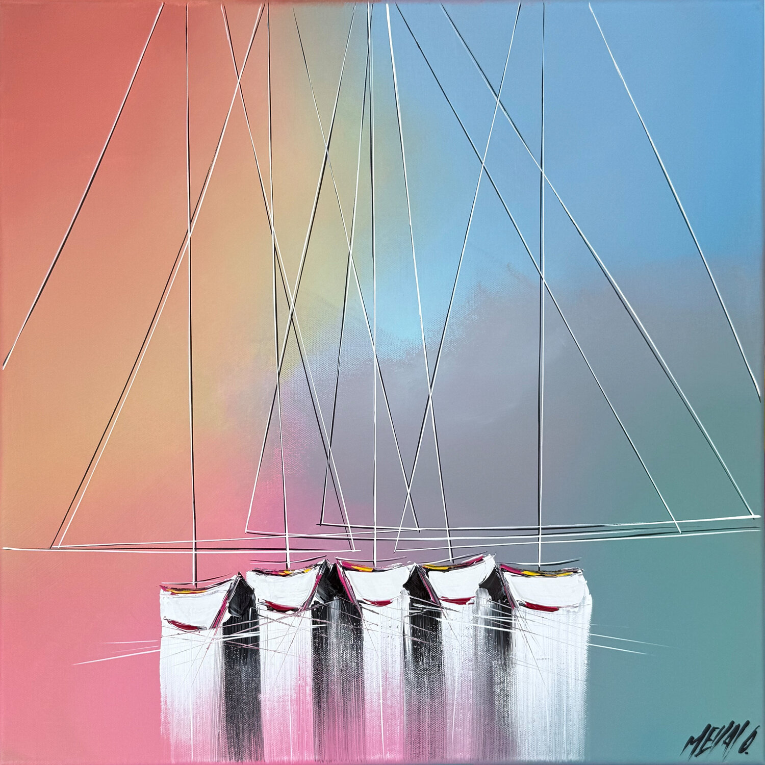 Douceurs d'un ciel d'été… (ESPRIT VOILE 2026) Olivier Messas Original painting for sale