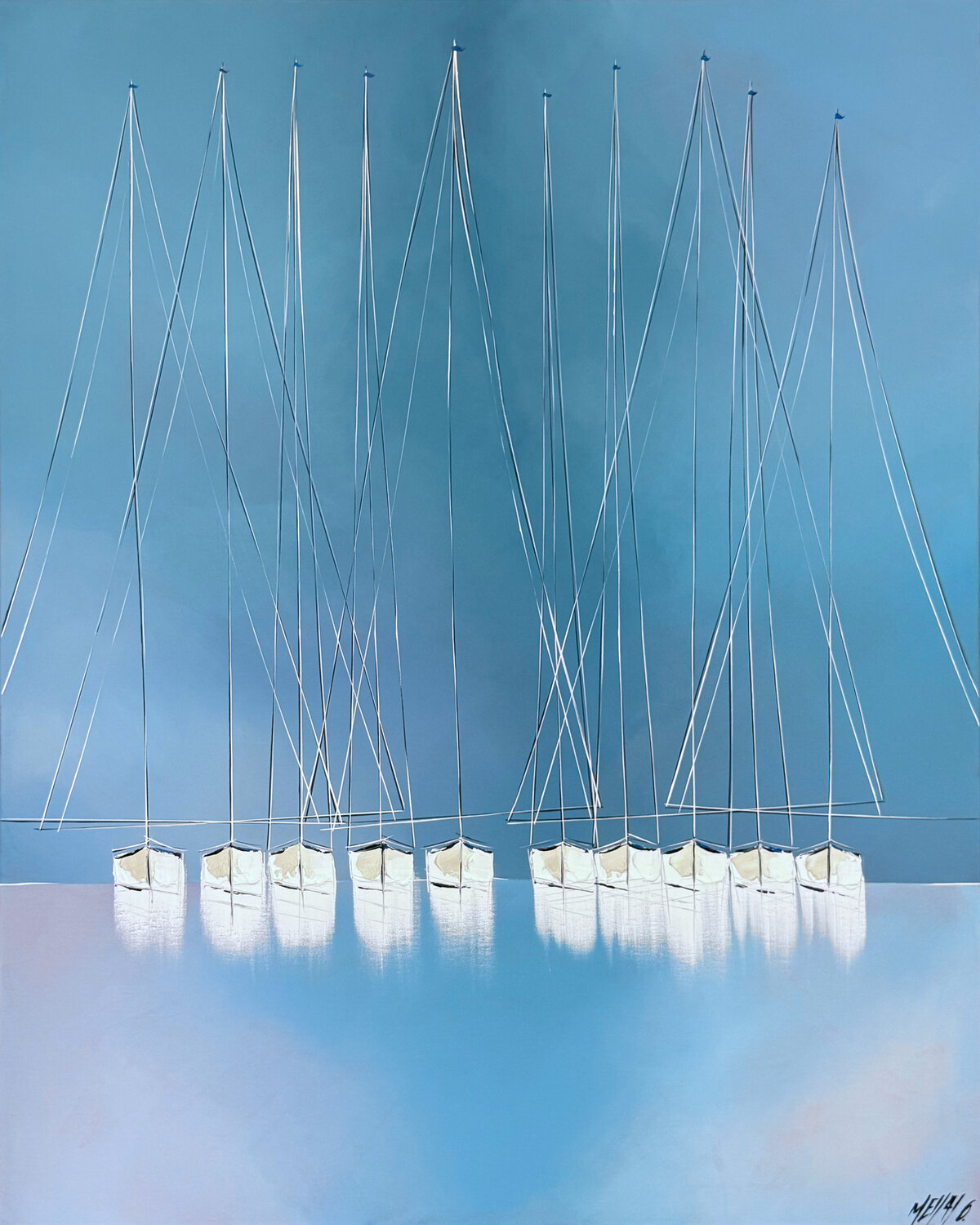 Les mâts de l'océan… (ESPRIT VOILE 2026) Olivier Messas Original painting for sale