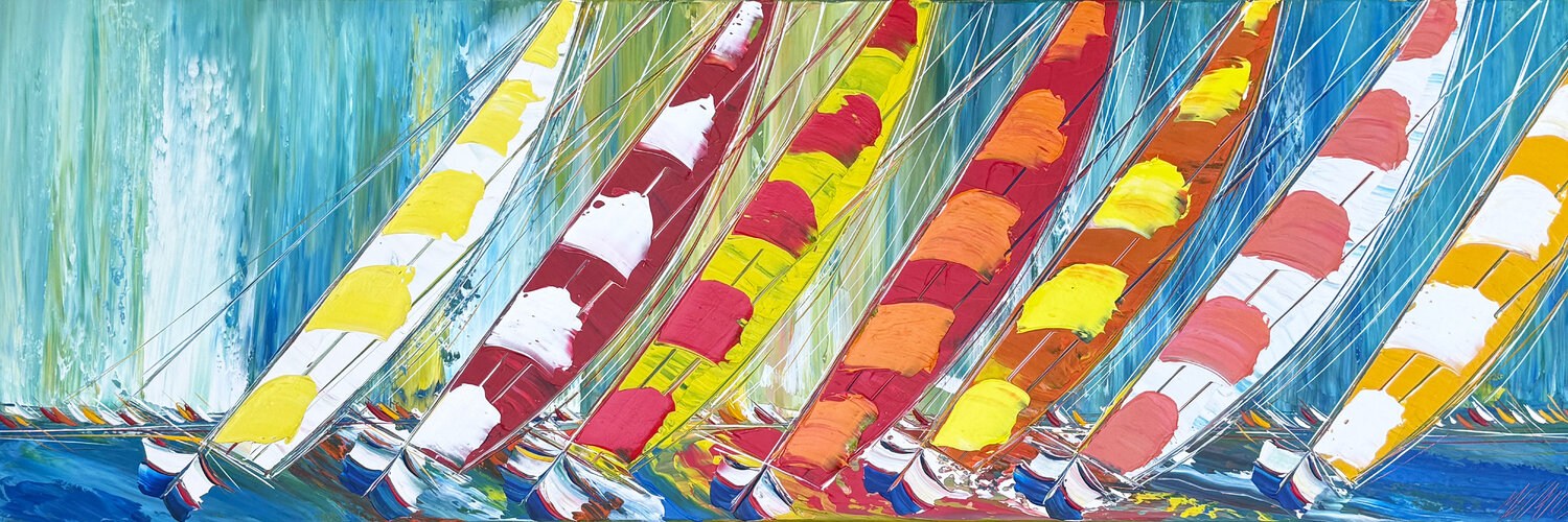 Régate au large... (ESPRIT VOILE 2026) Olivier Messas Original painting for sale