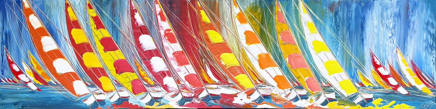 Liberté en  mer... (ESPRIT VOILE 2026) Olivier Messas Original painting for sale