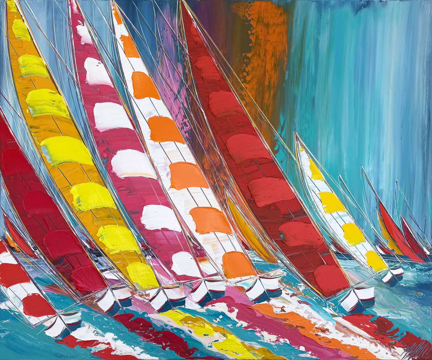 Des couleurs en mer... (ESPRIT VOILE2026) Olivier Messas Original painting for sale