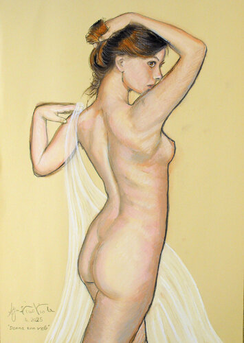 Donna con velo by Agostino Viola, Drawing for Sale on Select