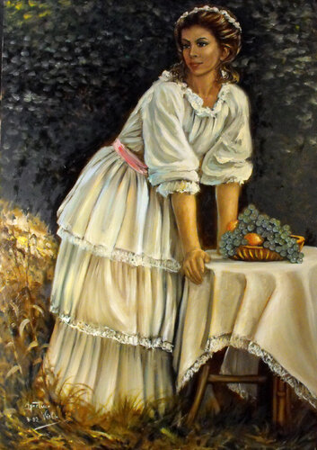 Ragazza ottocentesca by Agostino Viola, Painting for Sale on Select