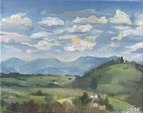 Sky Above the Quiet Land by Iryna Barabash, Painting for Sale on Select