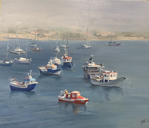 Quiet Morning in the Harbor by Iryna Barabash, Painting for Sale on Select