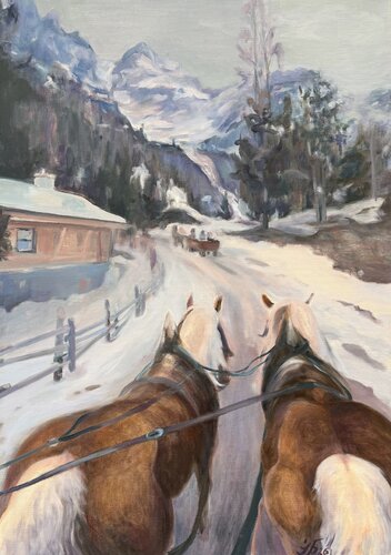 Toward the Mountains by Iryna Barabash, Painting for Sale on Select