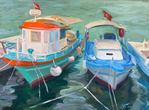 Alanya Harbor-1 by Iryna Barabash, Painting for Sale on Select