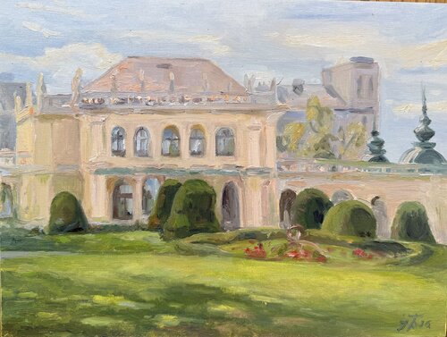 A quiet moment in a Viennese garden von Iryna Barabash, Malerei kaufen auf Select