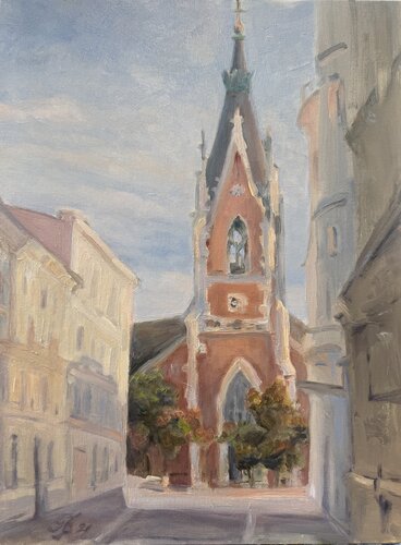 St. Elisabeth Church, Vienna von Iryna Barabash, Malerei kaufen auf Select