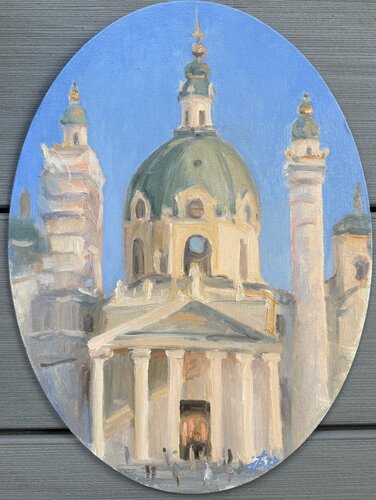 Evening Prayer at Karlskirche von Iryna Barabash, Malerei kaufen auf Select