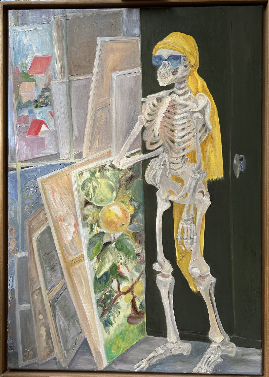 Skeleton in the studio Iryna Barabash Original painting for sale