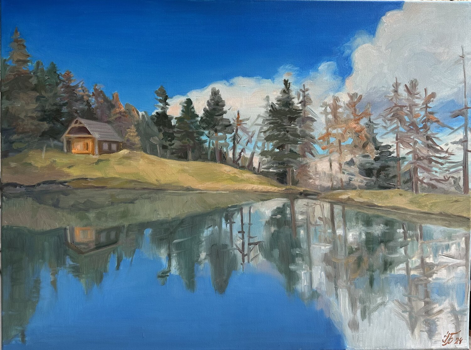 The Alpine Lake Iryna Barabash Original painting for sale