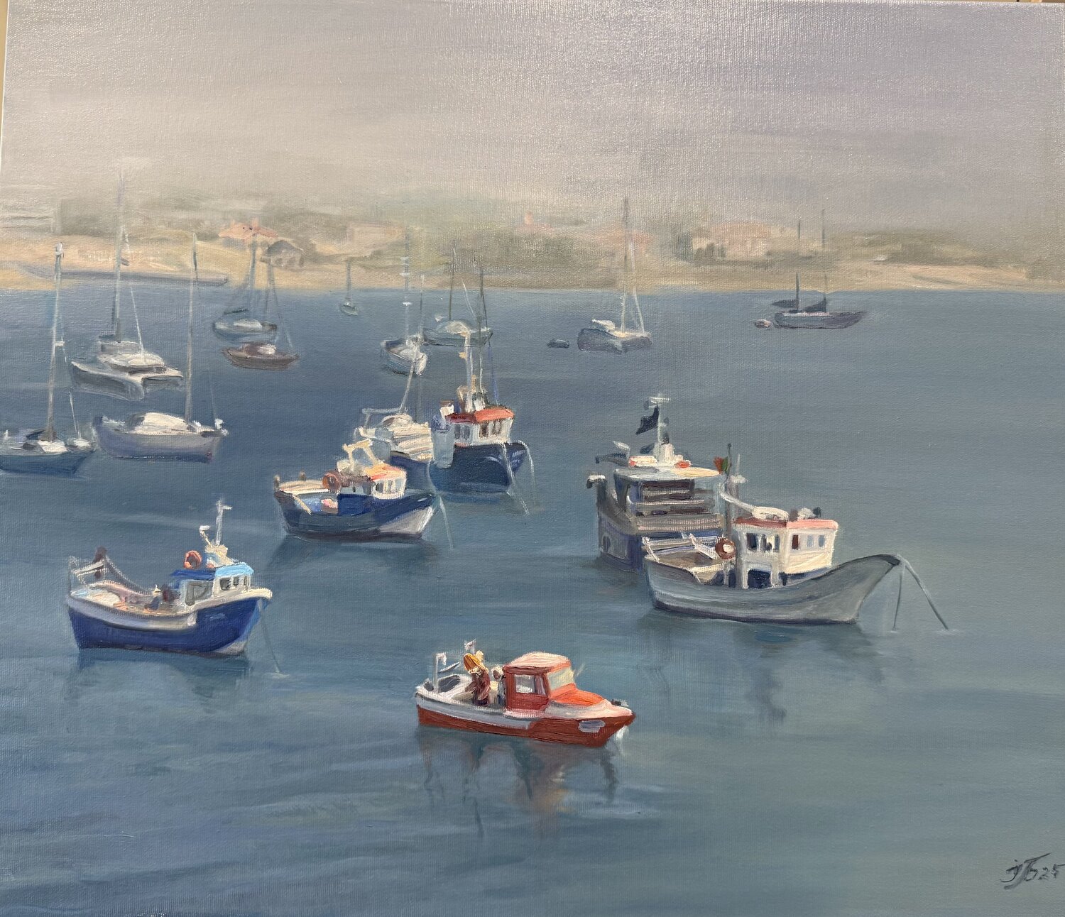 Quiet Morning in the Harbor Iryna Barabash Original painting for sale