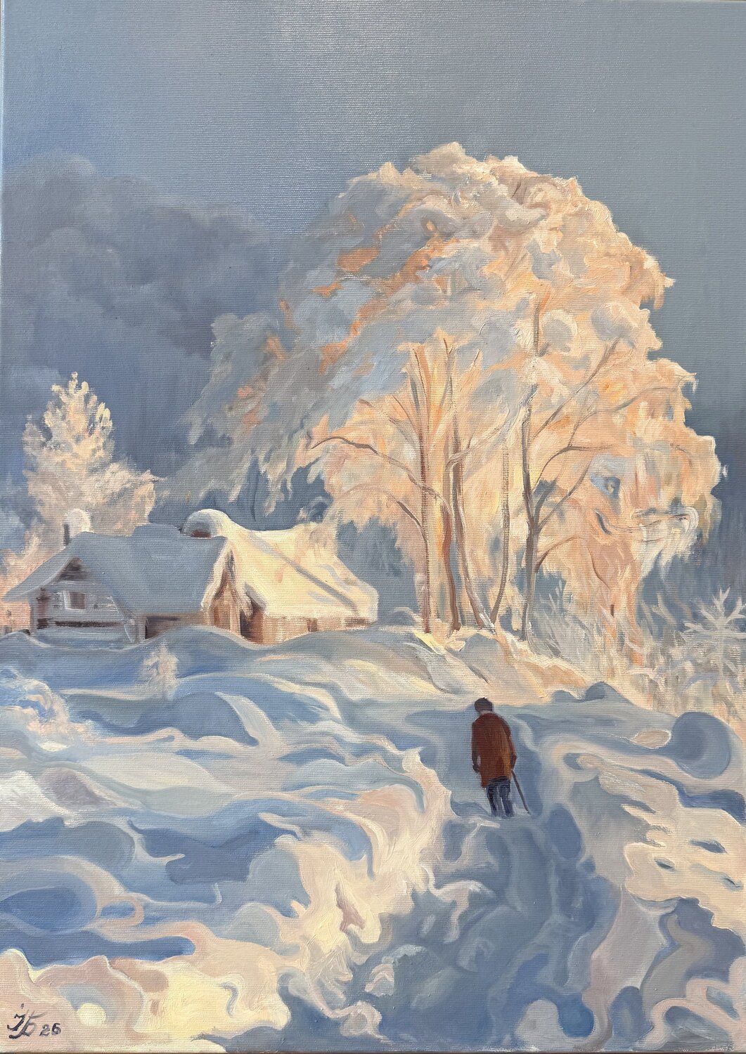 Winter Glow Iryna Barabash Original painting for sale
