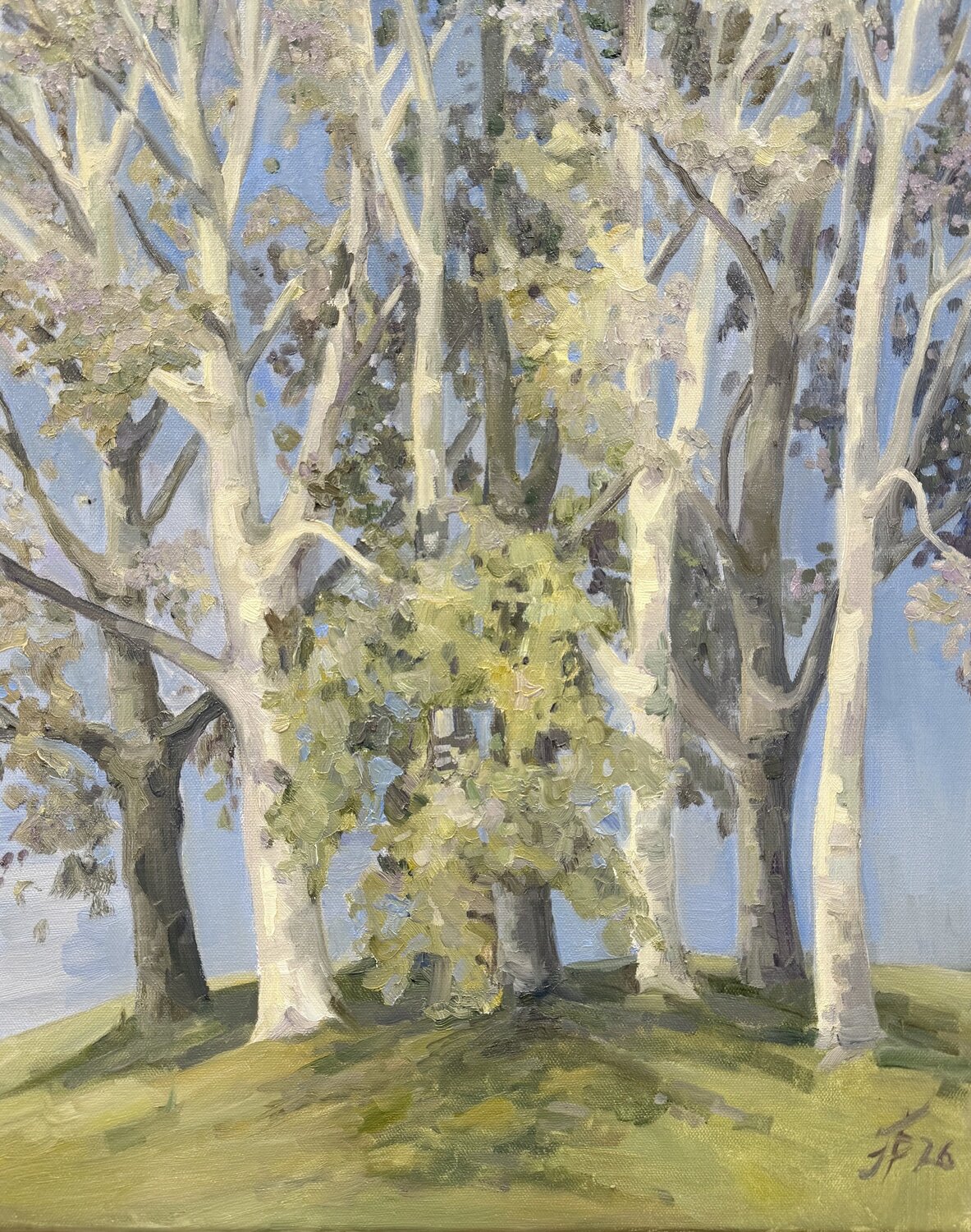 Silver Autumn in Vienna Iryna Barabash Originalgemälde zu verkaufen