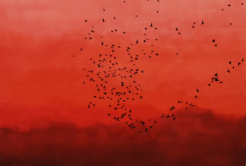 Flight of Starlings 1# by Kay Sleking, Painting for Sale on Select