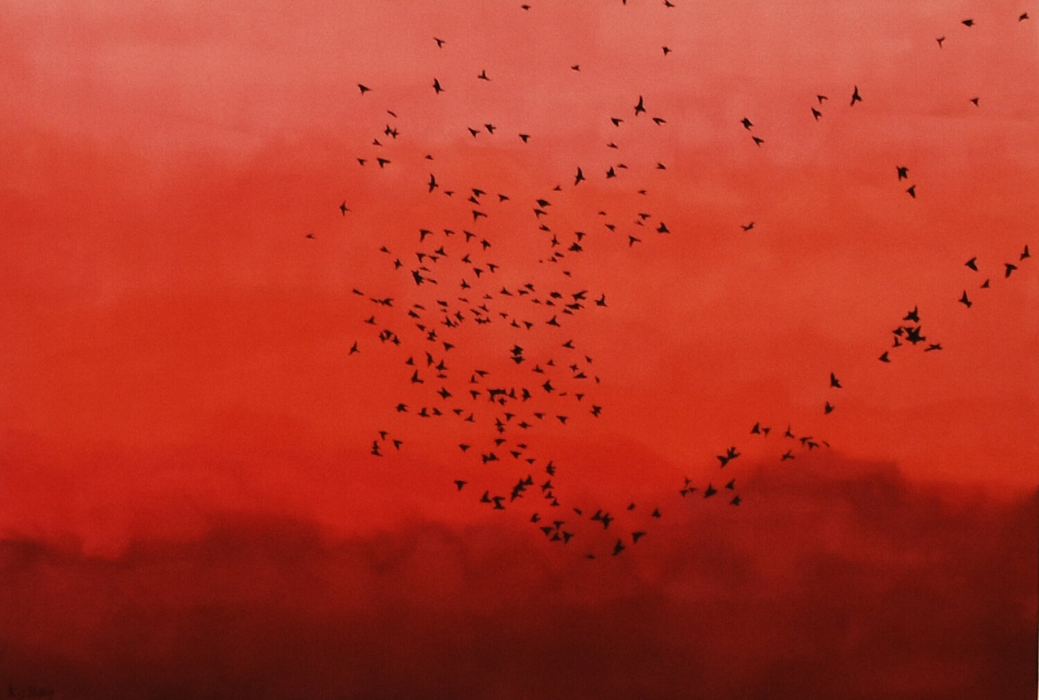 Flight of Starlings 1# Kay Sleking Original painting for sale
