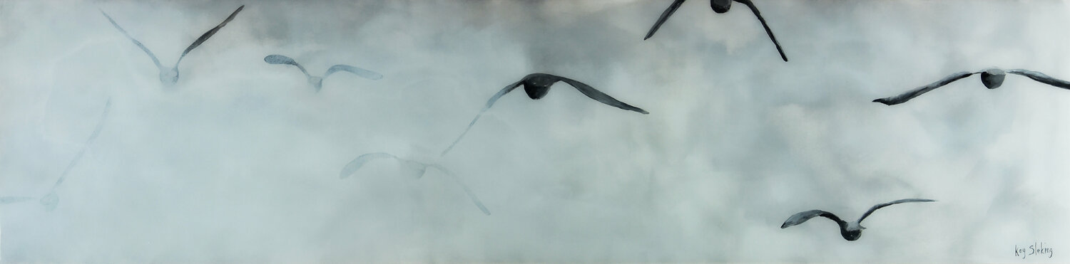 Gulls Ahead! Kay Sleking Original painting for sale