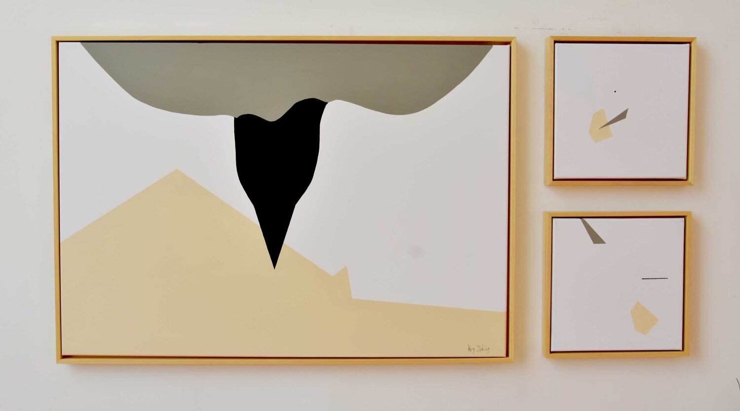 Hermetic Beach Perspective II - Triptych Kay Sleking Original painting for sale