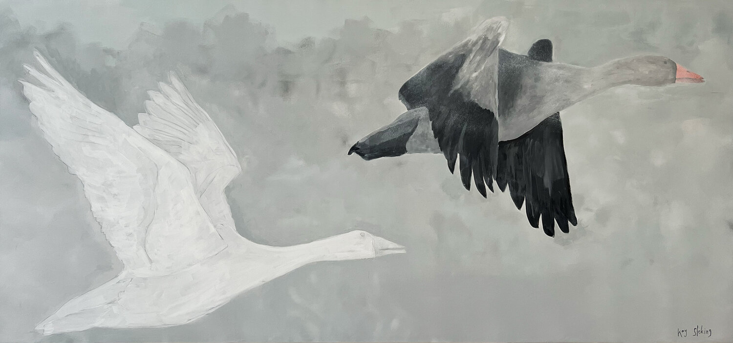 Two Geese Kay Sleking Original painting for sale