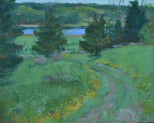 Buttercup Lined Path by Stephen Remick, Painting for Sale on Select