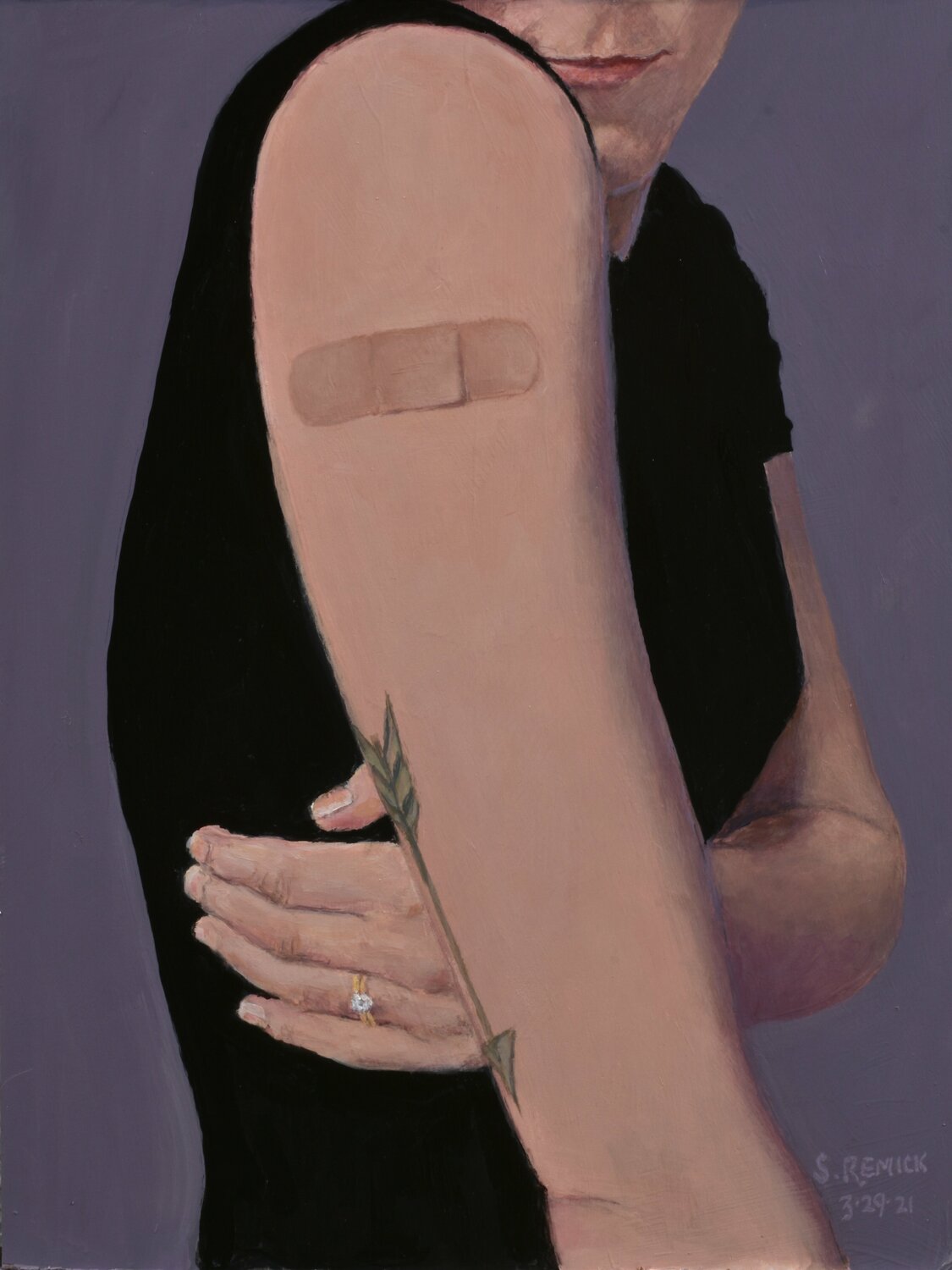 Vaccinated (Arrow Tattoo) Stephen Remick Original painting for sale
