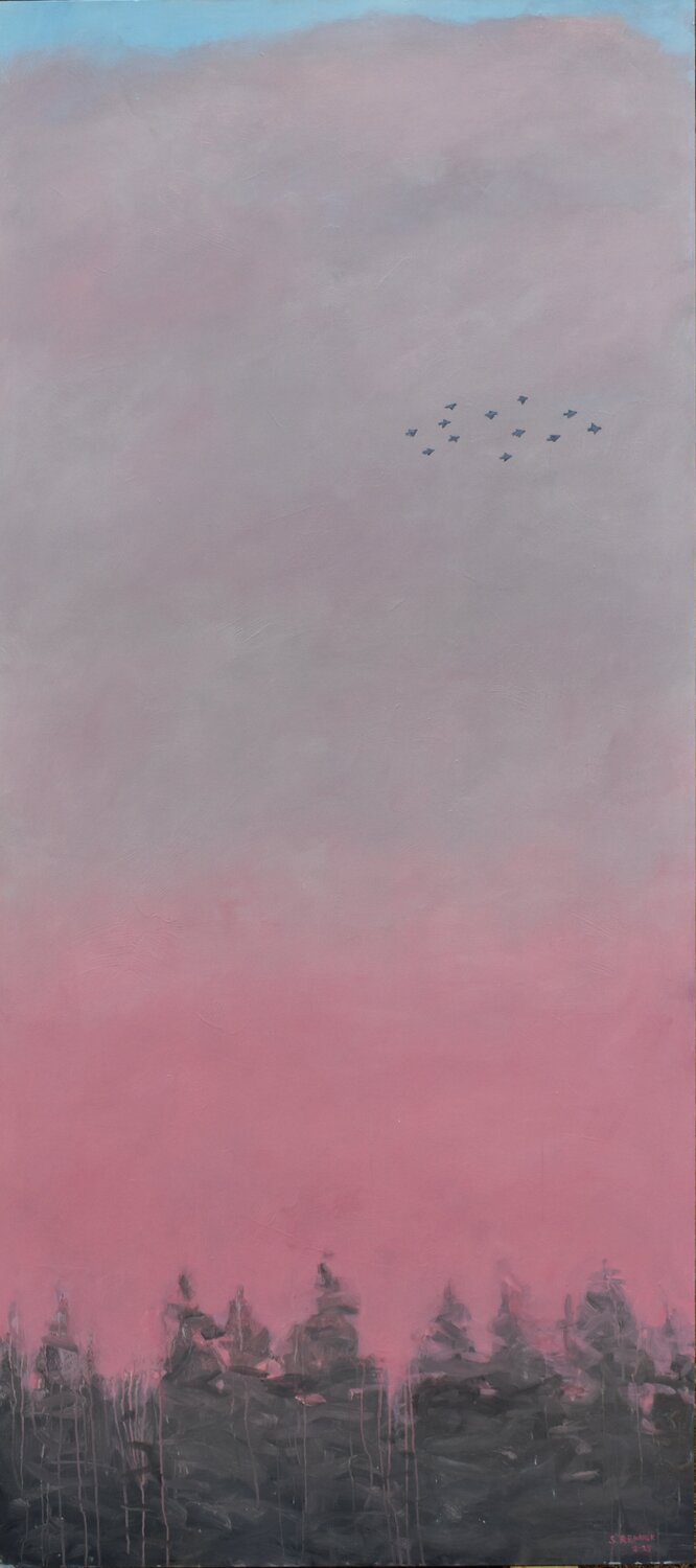 A Small Flock at Sunrise Stephen Remick Original painting for sale