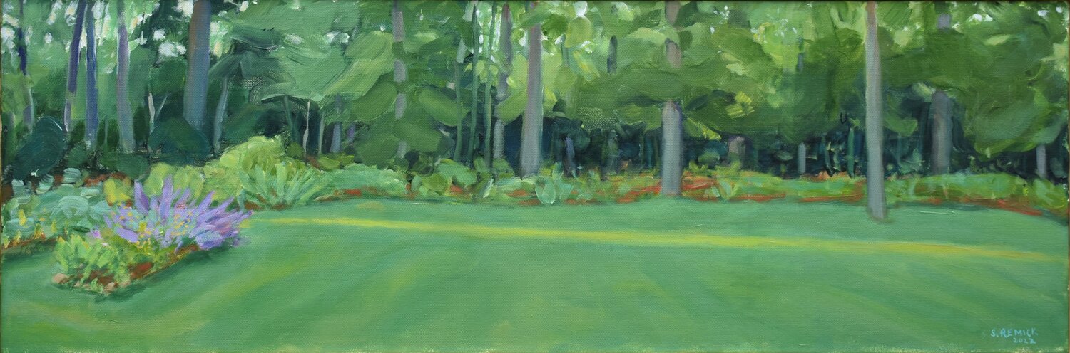 Backyard in Summer Stephen Remick Original painting for sale