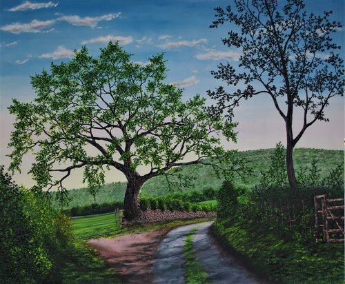 Mighty Oak In Summer by Hazel Thomson, Painting for Sale on Select