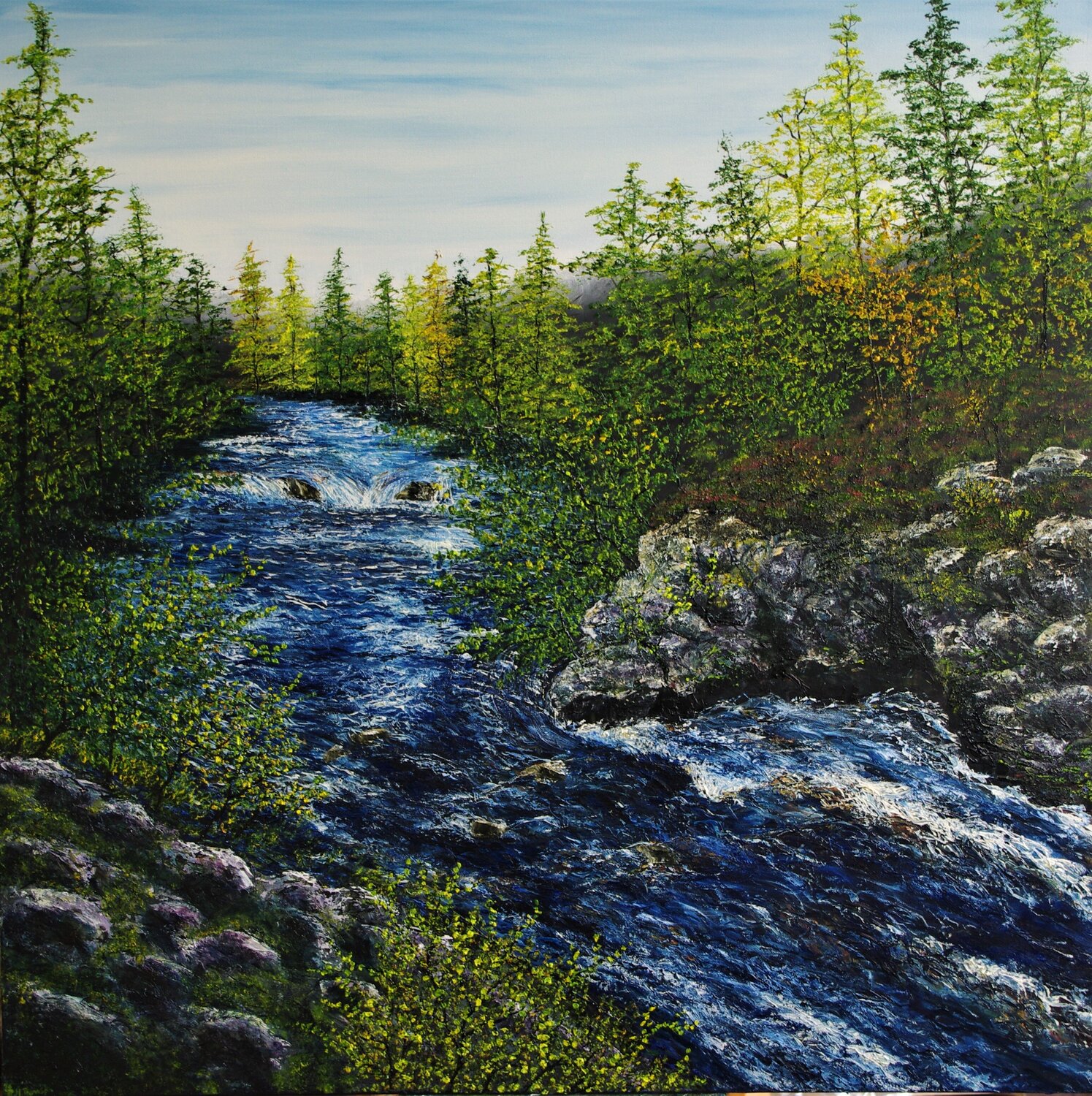 Falls Of Shin Hazel Thomson Original painting for sale