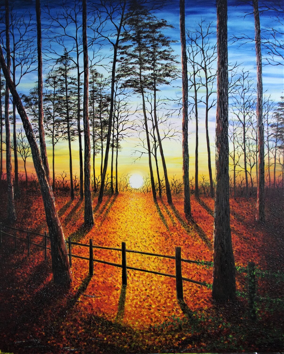 Autumn Sunset Hazel Thomson Original painting for sale