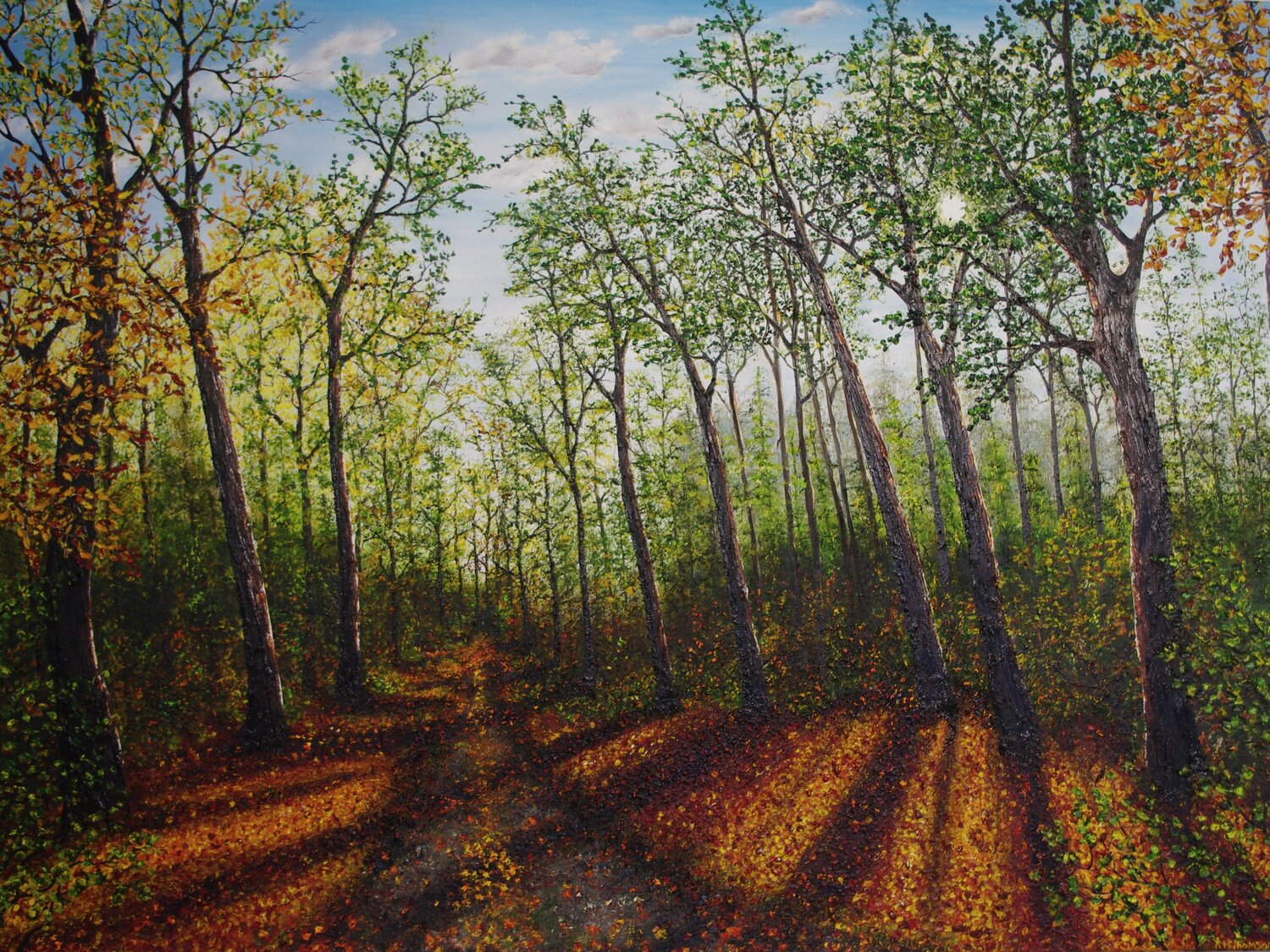 Textural Autumn Hazel Thomson Original painting for sale