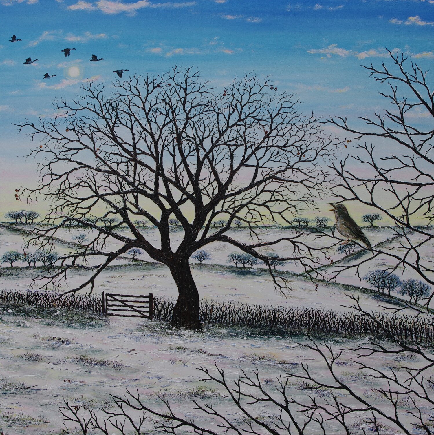 A Winters Song Hazel Thomson Original painting for sale