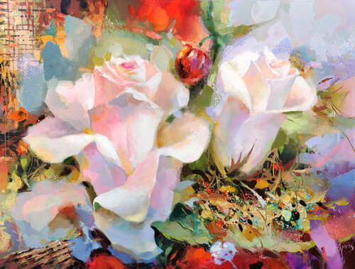 Flowers composition #15 by Dmitry Spiros, Painting for Sale on Select