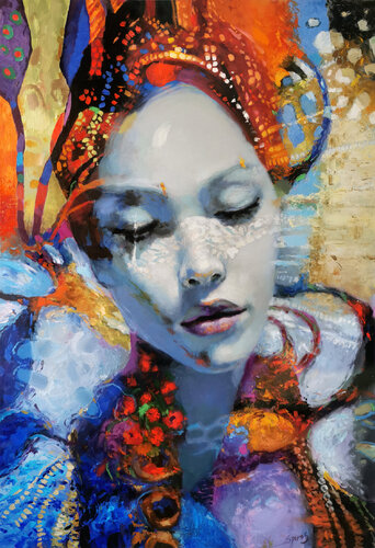 From a series of "Female images" #9 by Dmitry Spiros, Painting for Sale on Select
