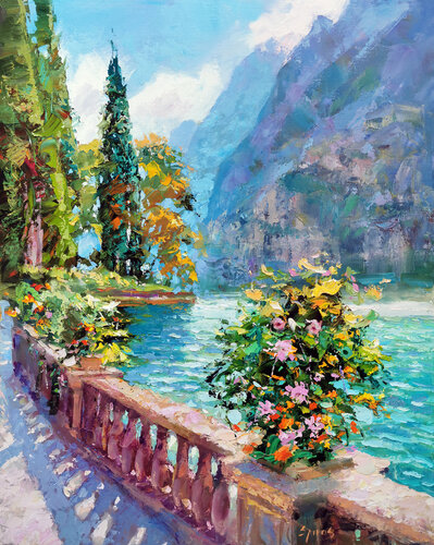 Sunny lake by Dmitry Spiros, Painting for Sale on Select