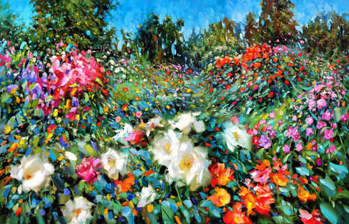 Flowery meadow 3 by Dmitry Spiros, Painting for Sale on Select