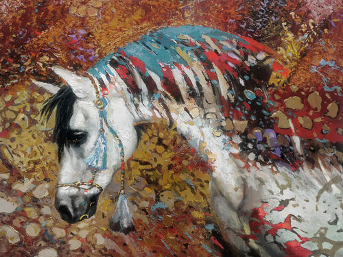 Horse. Through the Veil by Dmitry Spiros, Painting for Sale on Select