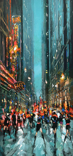 Midnight City Pulse by Dmitry Spiros, Painting for Sale on Select