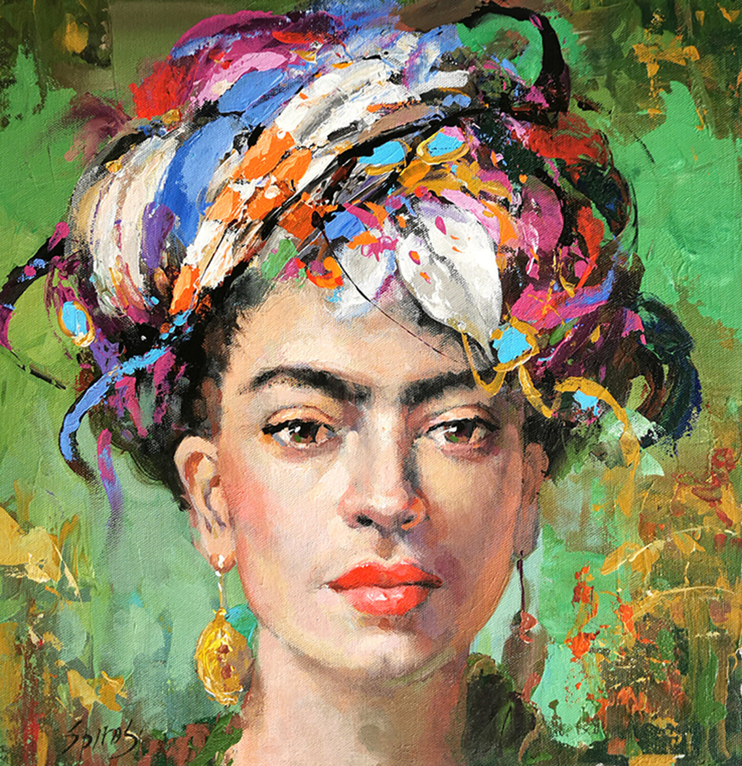 Frida's Youth Dmitry Spiros Original painting for sale