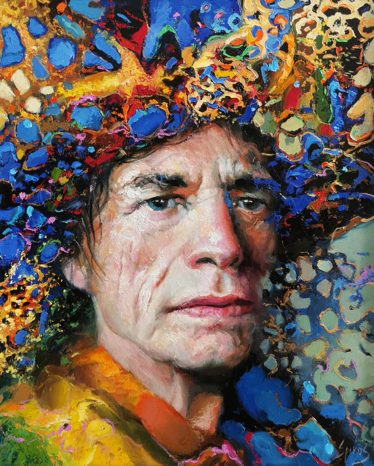 Mick Jagger portrait Dmitry Spiros Original painting for sale